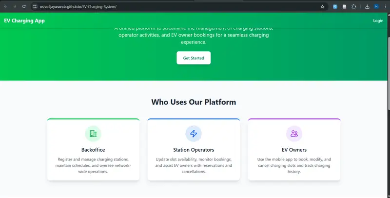 EV Charging Screenshot