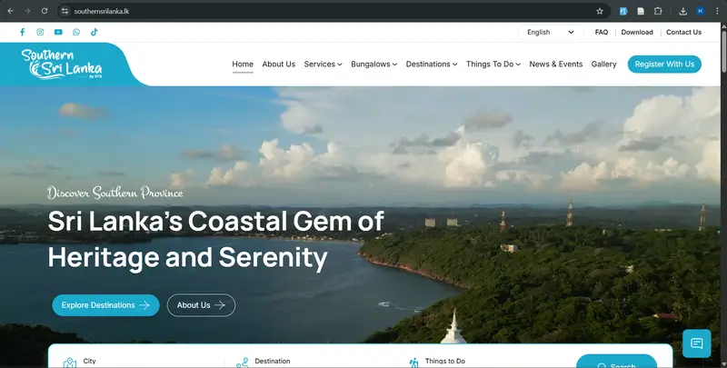 Southern Sri Lanka Tourism Screenshot