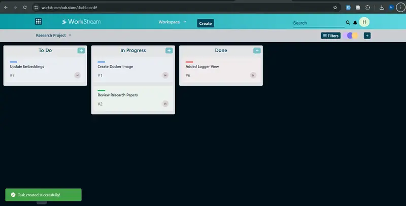 Task Management Screenshot